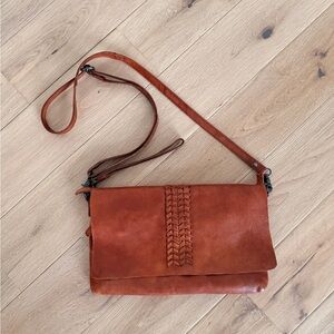 Vilenca Holland Brown Leather Crossbody Bag